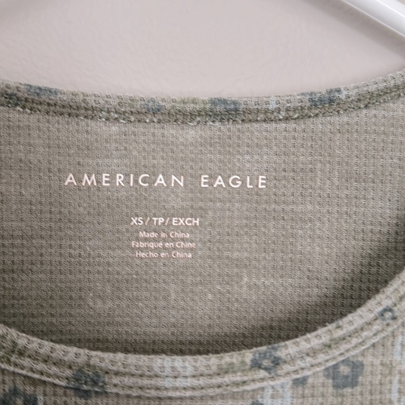 American Eagle Floral Waffle Baby Tee - Picture 3 of 5